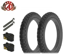 ALTA 14" x 2.125 BMX/Scooter All-Terrain Grip Black Tires 90 Degree Tubes, 6pc.