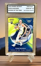Paige Bueckers 2025 Panini Rookie Of The Year Graded Gem-Mt 10  #AW-ROY. Coa!