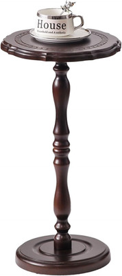 100% Solid Wood Round Side Table, Small Drink Table for Small Spaces, Modern End