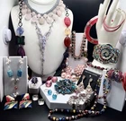 Vintage-Now Estate Costume Jewelry 24Pc Lot Colorful Variety Rhinestones