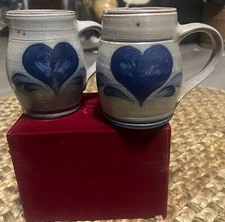 Rowe Pottery Works Cambridge WI 31/2" Salt Glaze Stoneware Coffee Mug Cup