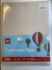 Office Depot® Brand Construction Paper, 9" x 12", 100% Recycled, White,