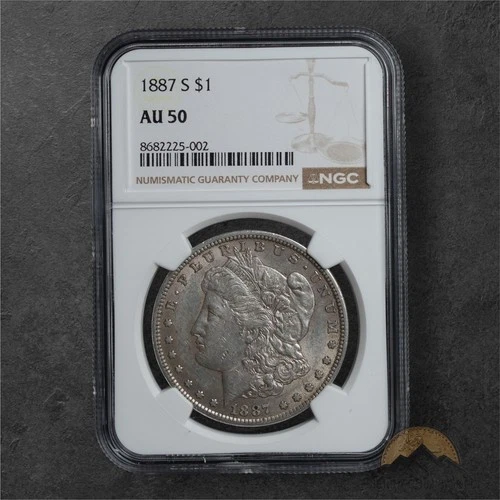 1887-S Morgan Silver Dollar $1 - NGC AU50 - San Fransisco