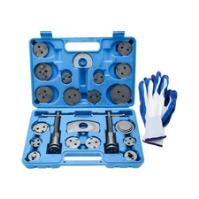 KUNTEC 24 Piece Disc Brake Caliper Tool Kit Front Rear Brake Piston Compressi...