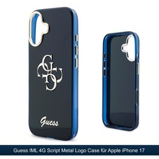 Guess Handy Hülle Case für Apple iPhone 17 Schutz Backcover 4G Logo Navy Blau