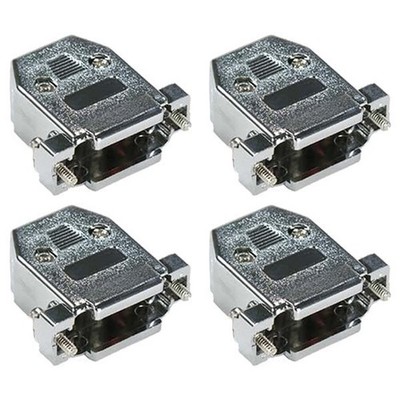 4x DB15 D-SUB 15 Pin Connector Hood Cover Housing Screw Type Metalized Plastic