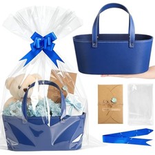 Empty Gifts Baskets Valentines Day Gift Basket with Leather Gift Large Blue