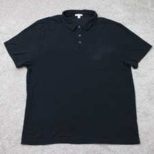 James Perse Standard Polo Shirt Mens 4 / XL Black Cotton/Poly Short Sleeve