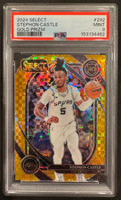 Stephon Castle Gold Prizm /10 PSA 9 2024 Select RC Rookie Spurs #292 SSP 🔥