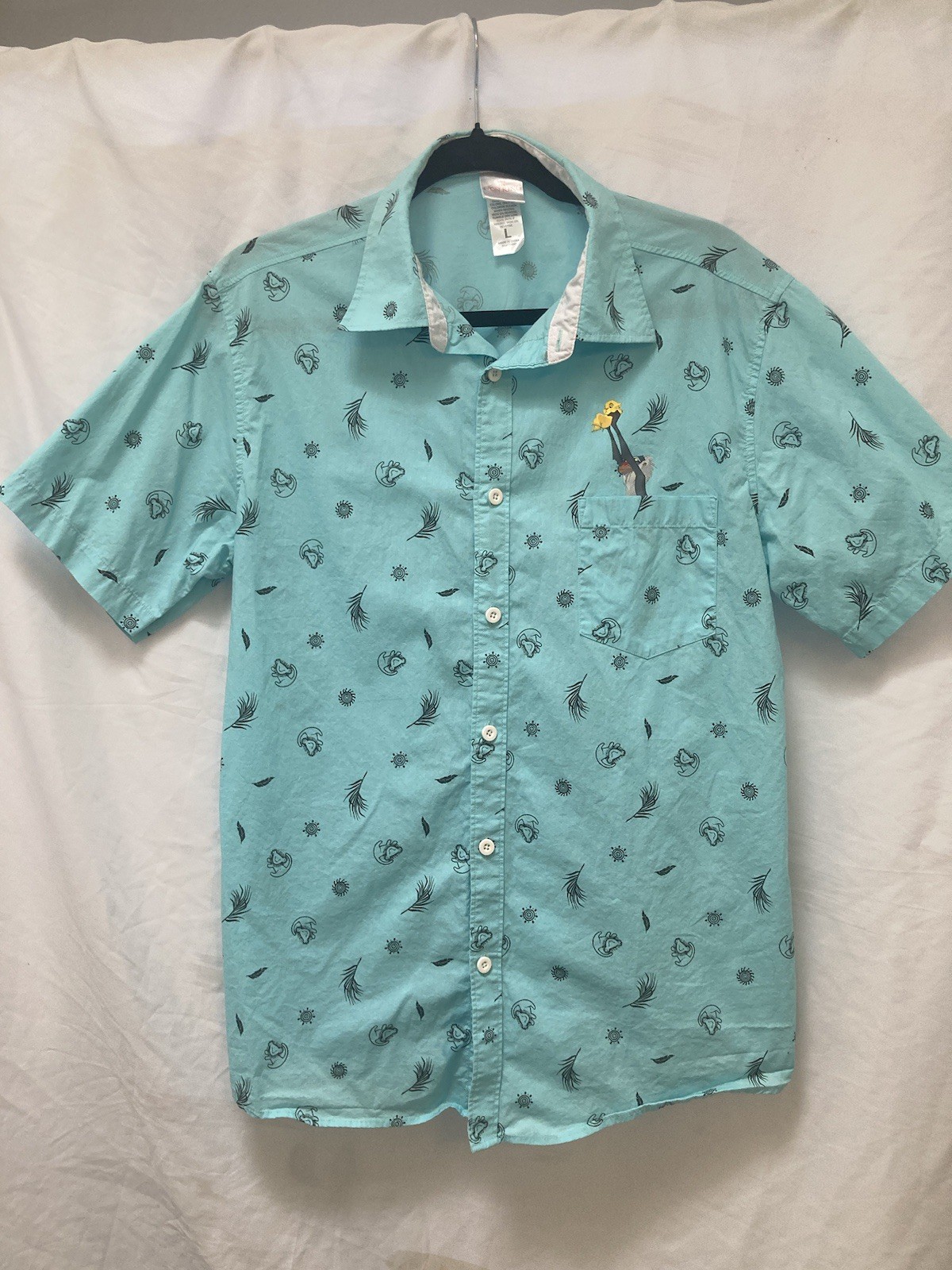 Simba And Rafiki Lion Kind Button Down All Over Print Shirt Large Disney