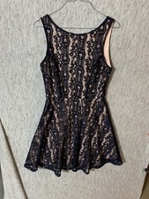 Speechless Size Medium Fit Flare Short Party Formal Dress Lace Overlay