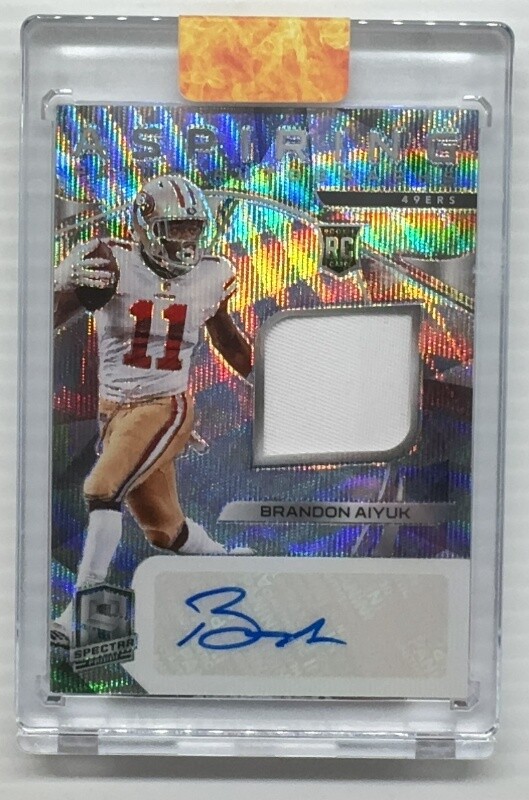 2020 Spectra Brandon Aiyuk Wave Prizm Aspiring Rookie Jersey Auto #19/25 49ers