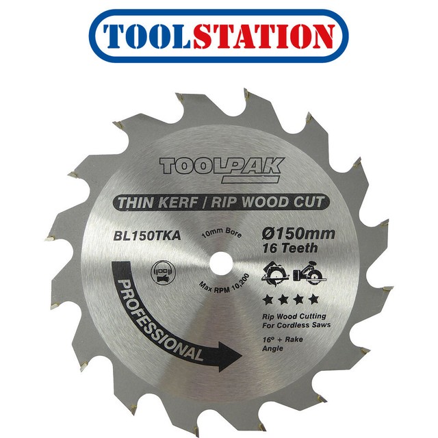 Circular Saw Blade TCT 150mm X 10mm X 16t Thin Kerf for Cordless Saws