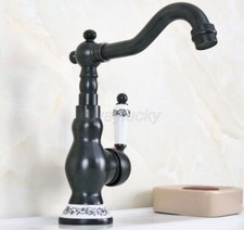 Oil Rubbed Bronze Single Ceramic Handle Bathroom Sink Mixer Tap Basin Faucet
