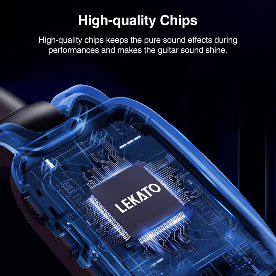 LEKATO 5.8Ghz Guitar Transmitter Receiver Bass Wireless System 4 Channels 100ft - image 3 of 4