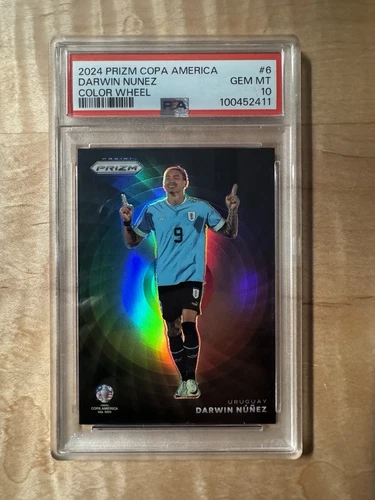 2024 Panini Color Wheel Prizm Copa America Soccer Darwin Nunez SSP PSA 10
