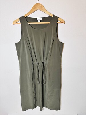 J Jill Fit On the Go Dress Above the Knee Sleeveless Pockets Olive Green Petite | eBay J Jill Fit On the Go Dress Above the Knee Sleeveless Pockets Olive Green Petite | eBay