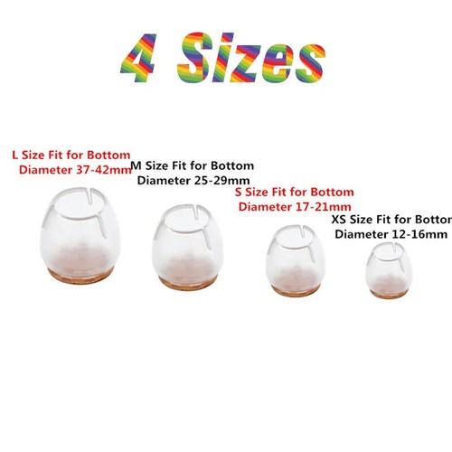 24pcs Silicone Chair Leg Protectors with Felt Furniture Feet Pads Floor Cover - Picture 19 of 19