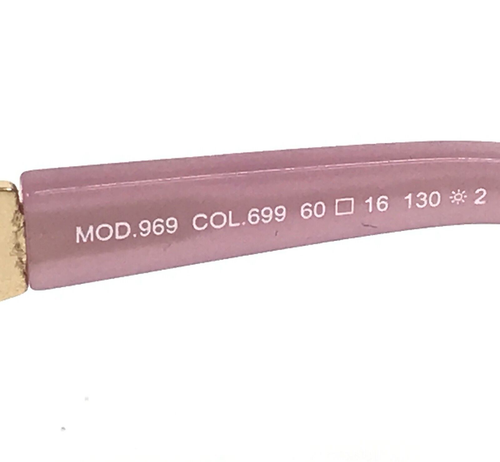 Cazal Sunglasses MOD.969 COL.699 Gold Pink Oversized Rectangle with Pink Lenses - Picture 11 of 12