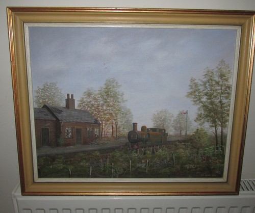 Oil Painting of Train by Jim Noice 1985 - Rust & Silence - Memories of Steam