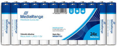 48 Mediarange Premium AAA / Micro Alkaline Batterien in 24er Folie