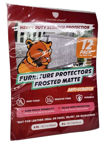 Panther Armor Frosted Matte Furniture Protectors from Claw Marks, 12 Pack XL & L