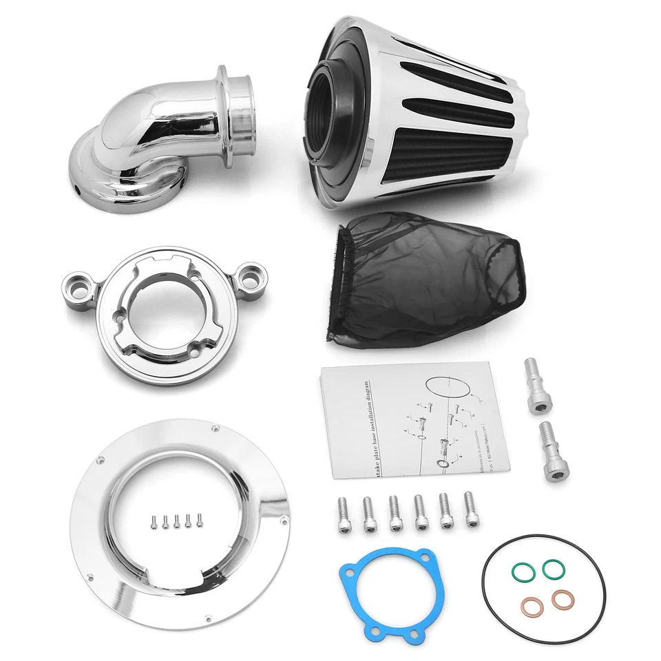 Air breather intake filter Chromed Cone for Harley XL883L SuperLow XL1200X 91-UP Foto 2 de 4