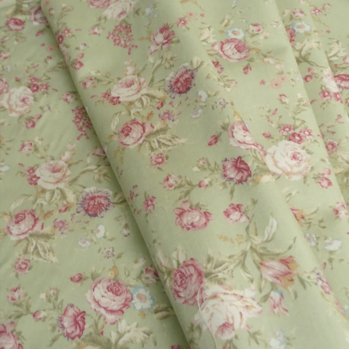 Standard Weave Floral Poly Cotton Dress Fabric -Teal