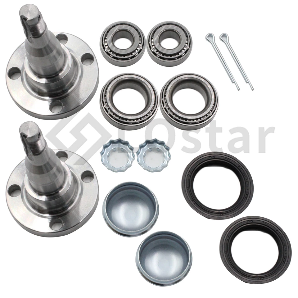 Pair(2) Rear Wheel Bearing & Stub Axle Set with Drum brake Fits VW Golf w/o ABS Foto 3 de 3