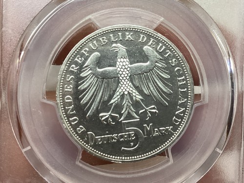 Germany 1955 F 5 Mark Schiller Pcgs Ms64 S-389 Rare Type - Picture 4 of 4