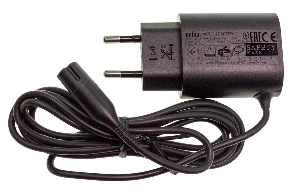 Braun 81577235 Lade-Netzkabel, Stecker für Series 1/ 3/ 7/ 9 Herrenrasierer