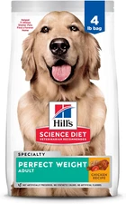 Hill's Science Diet Perfect Weight Dog Food Chicken Recipe Weight Support 4lb Ba
