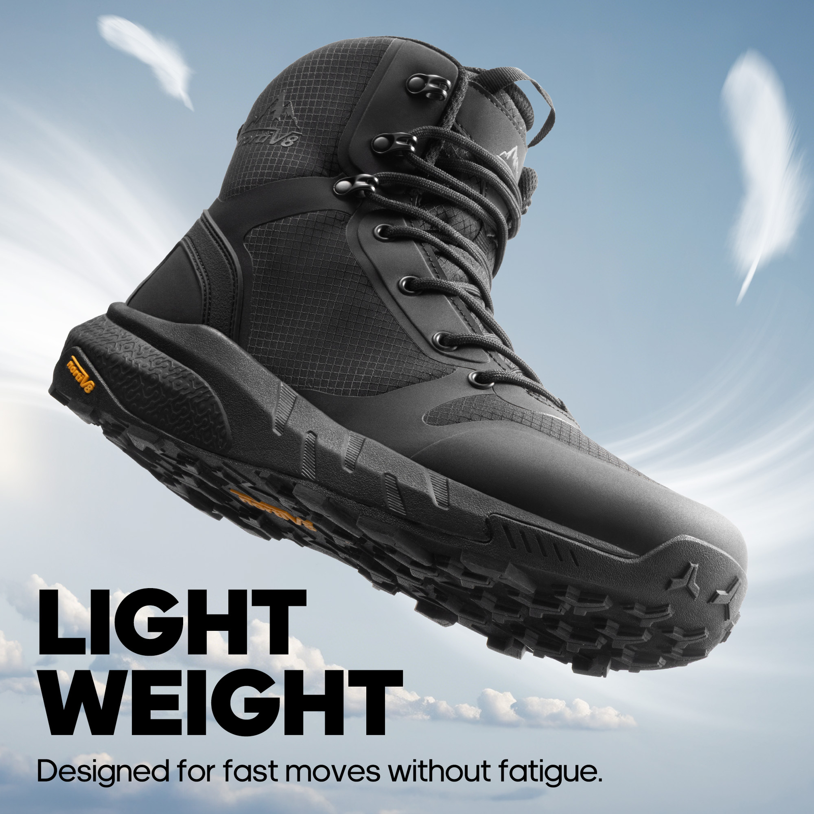 NORTIV 8 Men's Military Tactical Boots Lightweight Motorcycle Combat 8 Inches