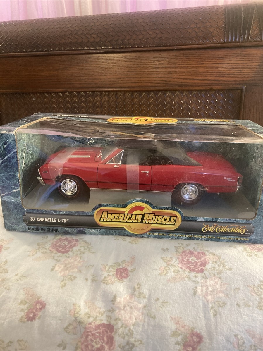 ERTL AMERICAN MUSCLE 1:18 1967 CHEVELLE SS 396 HT DIECAST! RED