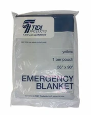 TIDI 980077 Emergency Blanket 2-Layer 56" X 90" Yellow