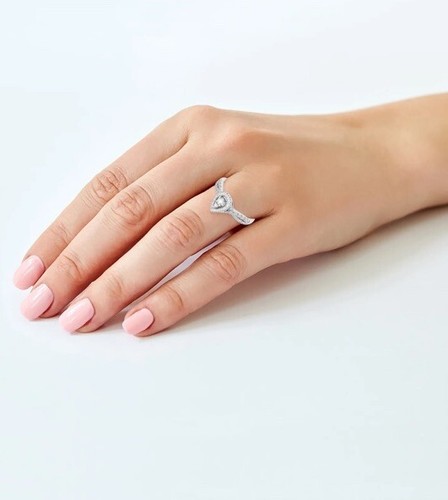 Keepsake 1/4 CTTW Lab Grown Diamonds Sterling Silver “Luminary” Engagement Ring - Picture 5 of 9