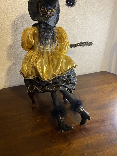 Halloween Witch 26” Detailed Realistic Resin Victorian Style Doll Sitting Prop - Picture 12 of 24