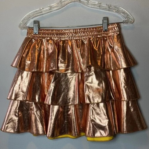 Grace Karin Metallic Skirt NWT Girls 14 Rose Gold Layered Pull On Party Mini - Picture 8 of 12