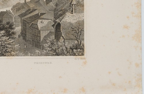 H. WINKLES (1801-1860), Freiburg im Üechtland, Fribourg, um 1840, Sst. Historism - Bild 3 von 5