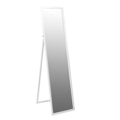 1x weißer 137 cm x 35,5 cm quadratischer Ganzkörperspiegel hoch stehender Bodenspiegel