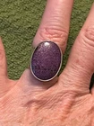 VINTAGE SOUTHWESTERN JAY KING DTR LARGE 925 STERLING PURPLE STONE RING SIZE 5.5”