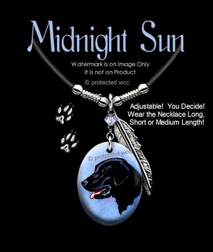 MIDNIGHT SUN BLACK LAB NECKLACE DOG LABRADOR RETRIEVER ART PUP PET- FREE SHIP L' - Picture 4 of 11