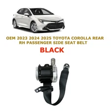 2023 2024 2025 Toyota Corolla rear right side seat belt BLACK