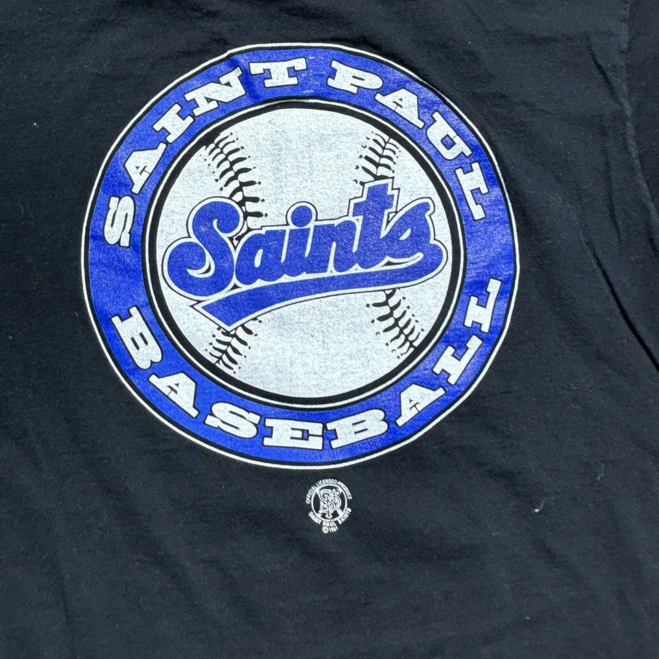 Camisa De Colección Años 90 St Paul Saints Northern Minor League Béisbol Negra 1995 - L Foto 3 de 4