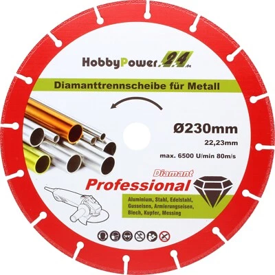 Diamanttrennscheibe 115 125 230mm Metall Eisen Stahl für Winkelschleifer Flex