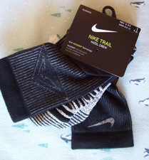 Nike RUNNING "TRAIL WOOL" NIKEGRIP CREW SOCKS Black MEN'S/WOMEN'S -Large 10-11.5
