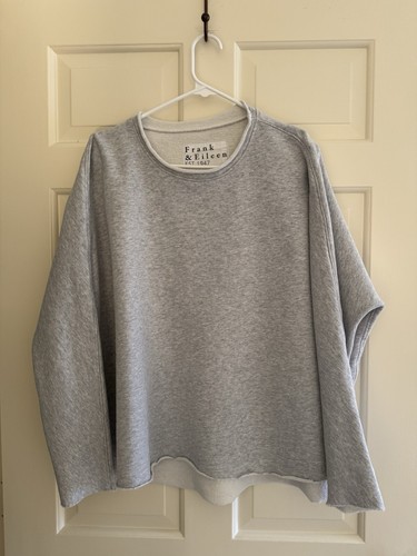 Frank & Eileen Anna Long-Sleeve Capelet Sz L in Gray Melange Triple Fleece - EUC - Picture 5 of 13