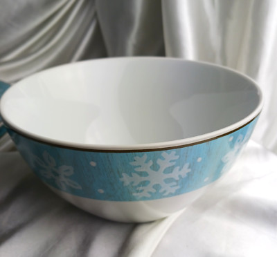 CASA MODA EVERGREEN ERNIE BLUE SNOWFLAKE 6'' BOWL