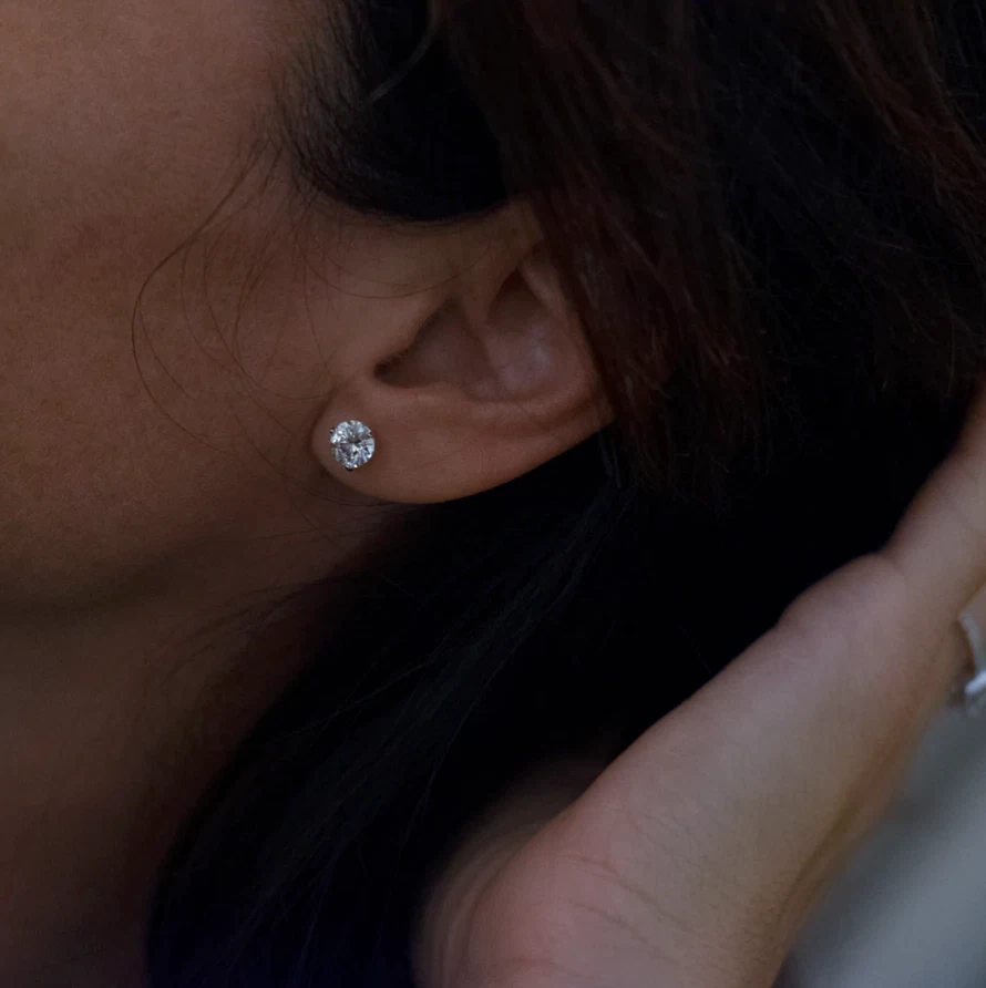 Orecchini Diamante in Moissanite 1 ct D VVS1 certificato GRA diamond earrings - Imagen 3 de 4