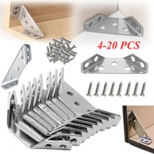 4-20X Universal Furniture Corner Connector Stainless Steel Angle Corner Brackets